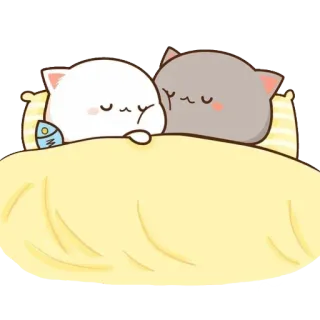 😴 kucing, tidur, imut, hewan, kartun, bantal, selimut telegram sticker