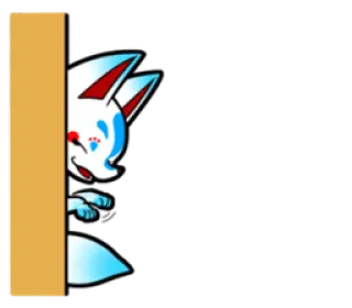☺️ raposa, animal, espiando, fofo, anime, adesivo whatsapp sticker