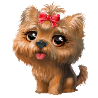 💃 dog, puppy, Yorkie, animal, cute, pet, cartoon telegram sticker