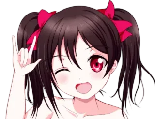😍 Nico Yazawa Love Live! อนิเมะ, การ์ตูน, น่ารัก, ผู้หญิง, ไอดอล, Nico Nico Nii telegram sticker
