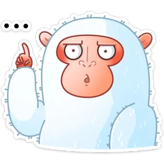 🤔 Kartun, Monyet, Menunjuk, Berpikir, Animasi, Karakter telegram sticker