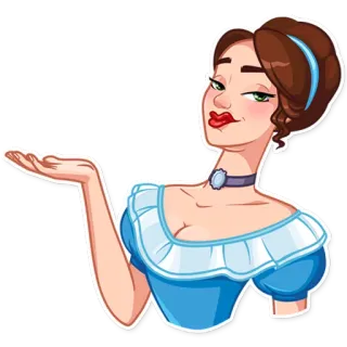 💁 femme, robe bleue, dessin animé, baiser, envoyer un baiser, animé telegram sticker
