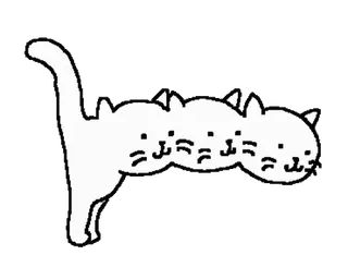 😞 Katze, Tier, süß, Haustier, Kätzchen, Cartoon, Illustration whatsapp sticker