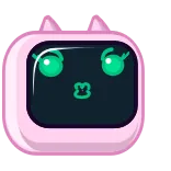 💋 만화, 로봇, 귀여운, 카와이, 고양이 귀, TV 머리, 분홍색 telegram sticker
