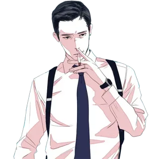 😏 Mann, Krawatte, Hosenträger, Business, Zigarette, Rauchen telegram sticker