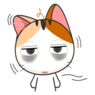😶 gato, desenho animado, sonolento, cansado, animado, animal, adesivo telegram sticker