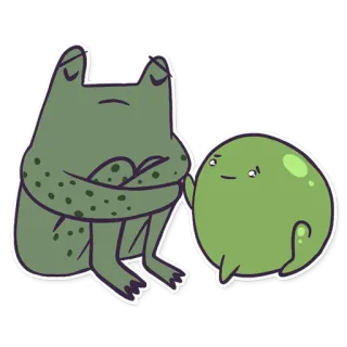 🥺 katak, hijau, imut, kartun, karakter, persahabatan whatsapp sticker