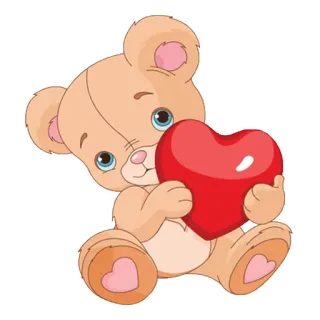 ♥️ osito de peluche, corazón, amor, lindo, dibujos animados, animal, juguete, suave whatsapp sticker