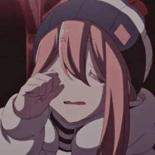 😭 anime, meisje, verdrietig, huilen, emotioneel, personage, winter telegram sticker
