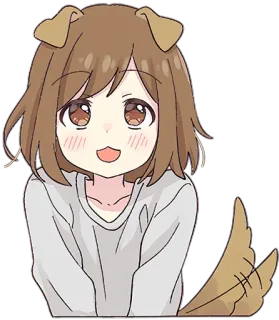 🤩 Anime, Gadis, Anjing, Lucu, Kawaii, Stiker telegram sticker