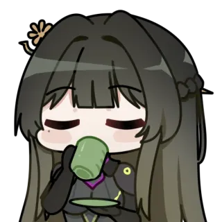 🍵 アニメ, 女の子, 飲む, お茶, かわいい, 可愛い telegram sticker