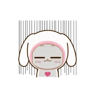 🐰 gatto, coniglio, carino, animale, cuore telegram sticker