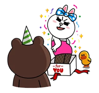 😉 FOR YOU мультфильм, персонаж, подарок, коробка telegram sticker