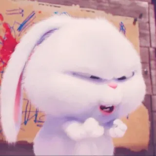 🎟 Snowball The Secret Life of Pets lapin, mignon, animal, dessin animé, Comme des bêtes, snowball whatsapp sticker