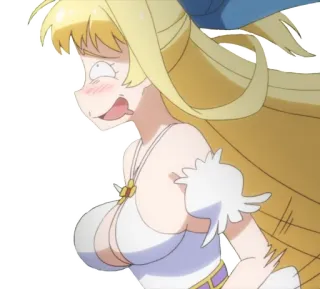 🤪 anime, blonde, shocked, expression, female, cartoon telegram sticker