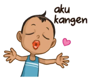 😚 aku kangen Desenho animado, Criança, Amor, Saudades, Beijo, Fofo telegram sticker