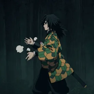 🌊 Giyu Tomioka Demon Slayer アニメ, 鬼滅の刃, 冨岡義勇, アニメキャラ, 漫画, 日本アニメ whatsapp sticker