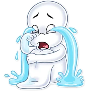 😭 fantasma, chorando, triste, desenho animado, adesivo telegram sticker