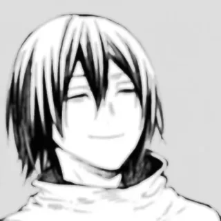 🔪 Anime, Manga, Retrato, Sonrisa, Feliz, Personaje telegram sticker