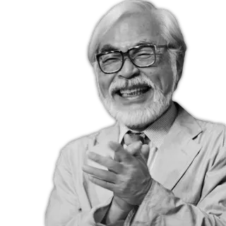 👏 Hayao Miyazaki Hayao Miyazaki, Studio Ghibli, director, animación, anime telegram sticker