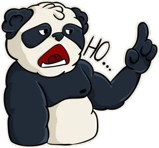 😦 HO... panda, cartoon, animal telegram sticker