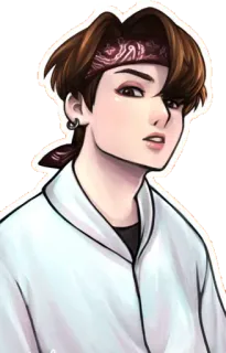 😊 Porträt, Cartoon, Person, Stirnband, Zeichnung, Fanart telegram sticker