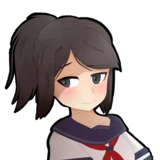 😏 Anime, Fille, Uniforme scolaire, Dessin animé telegram sticker