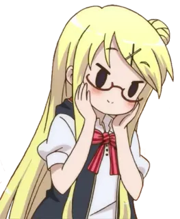 👾 Anime, Cartone animato, Personaggio, Ragazza, Carino, Occhiali telegram sticker