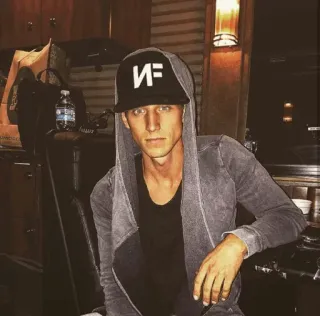 😕 NF NF, Rapper, Hat, Music, Portrait, Artist telegram sticker