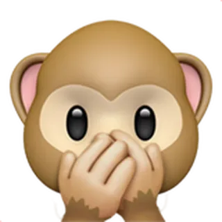 🙊 원숭이, 이모티콘, 보지 않음, 손, 입 telegram sticker