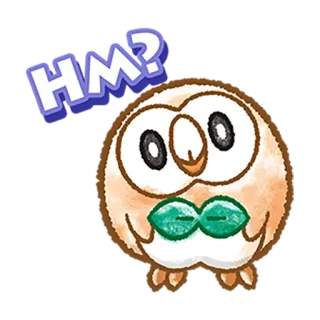 ❓ HM? Rowlet, Pokémon, adesivo, gufo telegram sticker