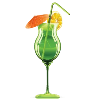 🍹 cóctel, bebida, limón, paraguas, vaso, refresco, bebida verde telegram sticker