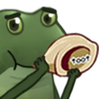 💀 toot frog, toot, animal, joke telegram sticker