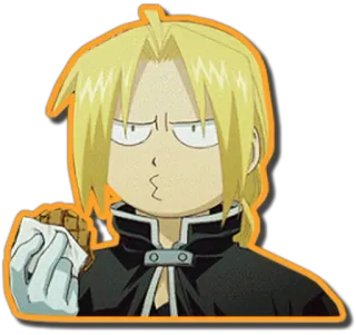 😗 Edward Elric Fullmetal Alchemist เอ็ดเวิร์ด เอลริค, แขนกลคนแปรธาตุ, อนิเมะ, มังงะ, ตัวละคร, จิบิ telegram sticker