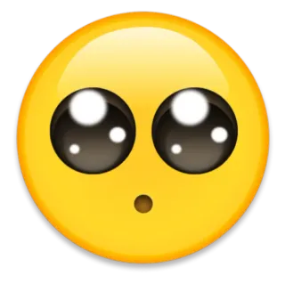 😶 emoji, pleading, cute, expression, face, kawaii, big eyes telegram sticker