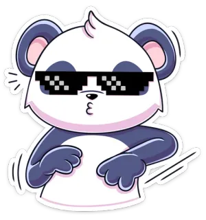 😎 Panda, Kacamata hitam, Kartun, Binatang, Stiker, Keren whatsapp sticker