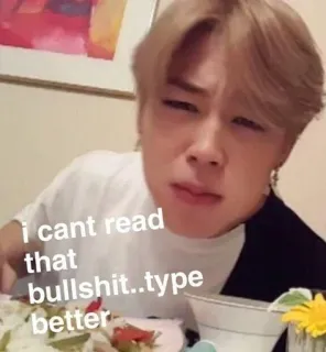 🧐 i cant read that bullshit..type better meme, funny, reaction, internet culture, text, exaggerated, expression telegram sticker