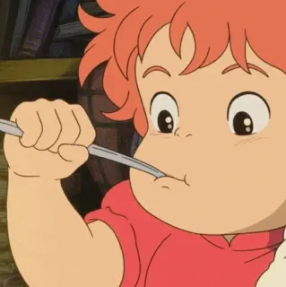 🐽 Sosuke Ponyo Anime, Ponyo, Sosuke, Comendo, Fofo, Filme whatsapp sticker