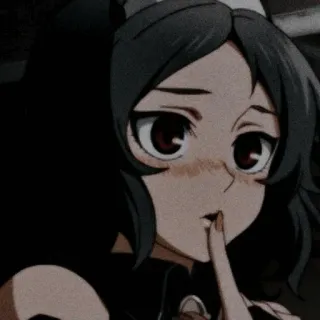 🖤 Anime, Dziewczyna, Ciii, Palec, Słodkie telegram sticker