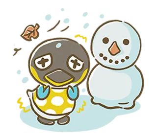 ⛄ pinguim, boneco de neve, inverno, fofo, desenho animado, animal whatsapp sticker
