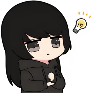 🤨 อนิเมะ, ไอเดีย, น่ารัก, หลอดไฟ, ความคิด telegram sticker