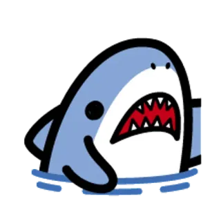 🐯 squalo, mare, acqua, animale, pesce whatsapp sticker