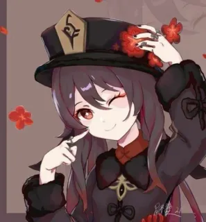 🌟 Hu Tao Genshin Impact anime, video game, Genshin Impact, Hu Tao, cute, waifu telegram sticker