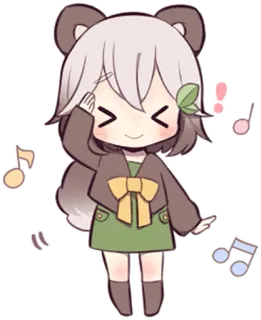 🎵 chibi, cute, kawaii, bear, cartoon, anime, music notes telegram sticker