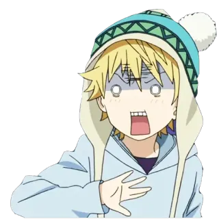 😨 Аниме, Мультфильм, В шоке, Удивлен, Выражение, Страх whatsapp sticker