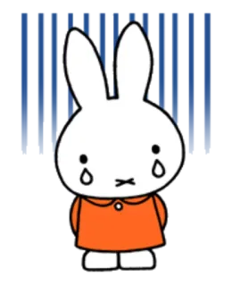 😭 Miffy มิฟฟี่, กระต่าย, การ์ตูน, กระต่าย, เศร้า, ร้องไห้ telegram sticker