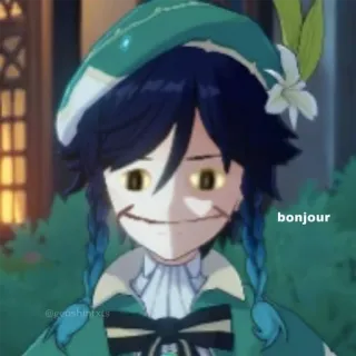 🥴 Venti Genshin Impact bonjour venti, genshin impact, anime, videojuego, personaje telegram sticker