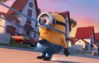😝 Minion Despicable Me cartoon, yellow, minion, character, funny, animated telegram sticker