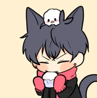 😣 애니메이션, 고양이, 귀여운, 카와이, 일러스트, 컵케이크 telegram sticker