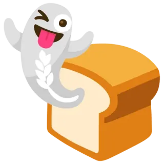 🍞 roti, hantu, makanan, roti panggang, kartun, lucu telegram sticker
